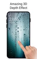 Rainy Blue Water Drop Glass Live 3D Wallpaper Affiche