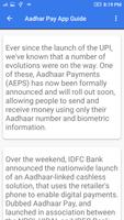 Aadhar Pay App Guide capture d'écran 1
