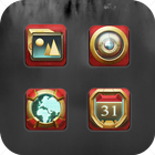 Red Metal Ancient Icon Pack Glory Game King icône