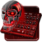 Rojo Neon Skull Teclado Tema icono