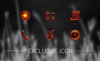 Red Burning Metal Icon Pack captura de pantalla 2