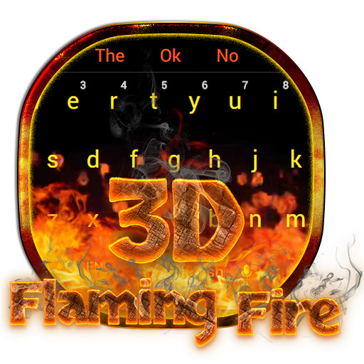 Tastiera rossa fuoco ardente 3D