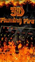 3D Red Flaming Fire Keyboard ポスター