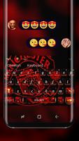 Red Flames Keyboard Theme for Manchester Fans Affiche