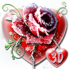 3D Ледяная роза иконка