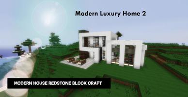 Poster Modern House Redstone Block Craft