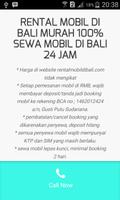 Rental Mobil Bali capture d'écran 3