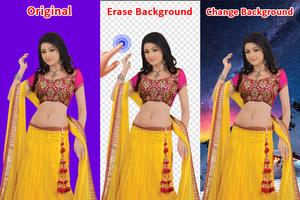 Lahenga Saree Woman Photo Editor پوسٹر