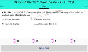 Thi thử đại học môn hóa năm 2018 اسکرین شاٹ 3