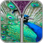Peacock Zipper Lock Screen icon
