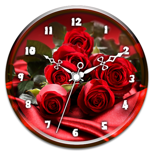 Red Rose Clock Live Wallpaper