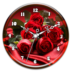 Red Rose Clock Live Wallpaper أيقونة
