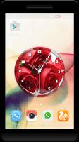 Red Rose Clock Live Wallpaper الملصق