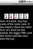 Poker Hands Table capture d'écran 1