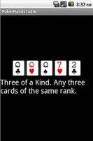 Poker Hands Table capture d'écran 2