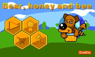 Bear, honey and bee poster