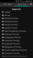 1 Schermata Regional Codes of Kazakhstan