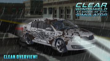 Clear Windshield at Speed 3d City Simulator Affiche