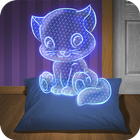 Hologram Kitty 3D Simulator Zeichen