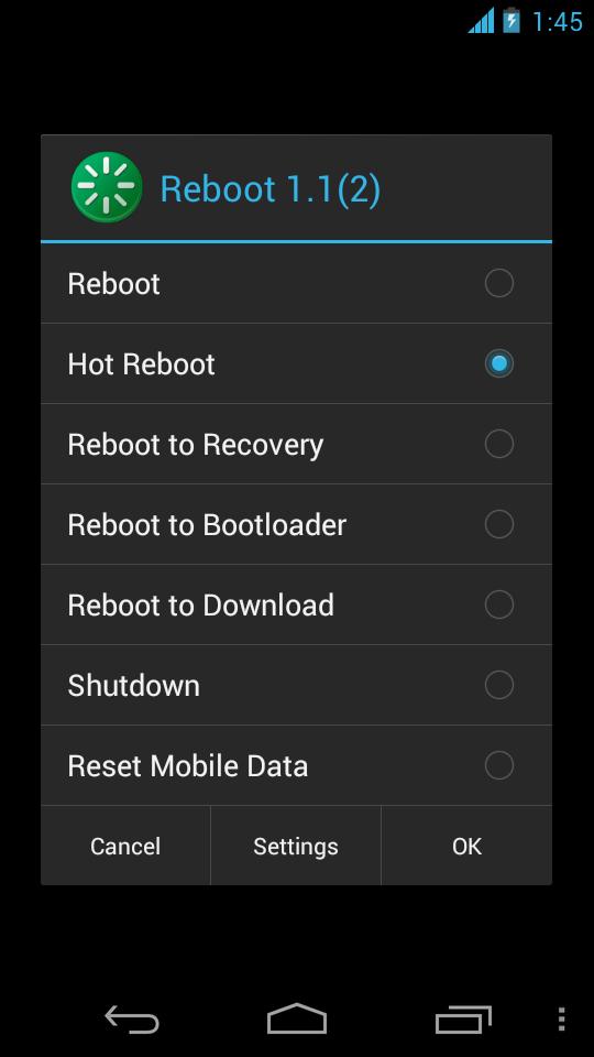 Reboot for android