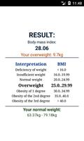 BMI calculator स्क्रीनशॉट 2
