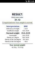 برنامه‌نما BMI calculator عکس از صفحه