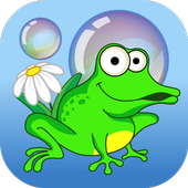 Bubbles frog and bees for kids icon