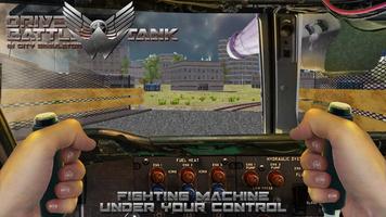 Kampfpanzer im Stadtsimulator fahren Plakat