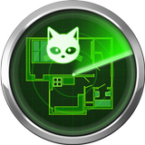 Radar-Katze im Haus-Simulator Zeichen