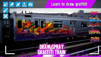 Poster Draw Spray Graffiti Train
