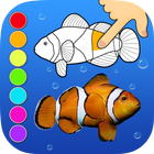 Dancing fishes 3D Coloring App icône