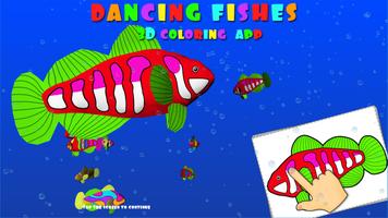 Dancing fishes 3D Coloring App capture d'écran 2