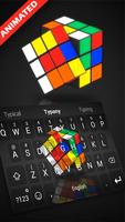 3D Rubik's Cube-toetsenbordthema-poster