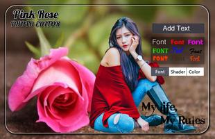 برنامه‌نما Pink Rose Photo Editor عکس از صفحه