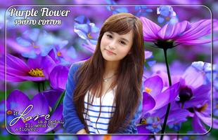 Purple Flower Photo Editor Affiche