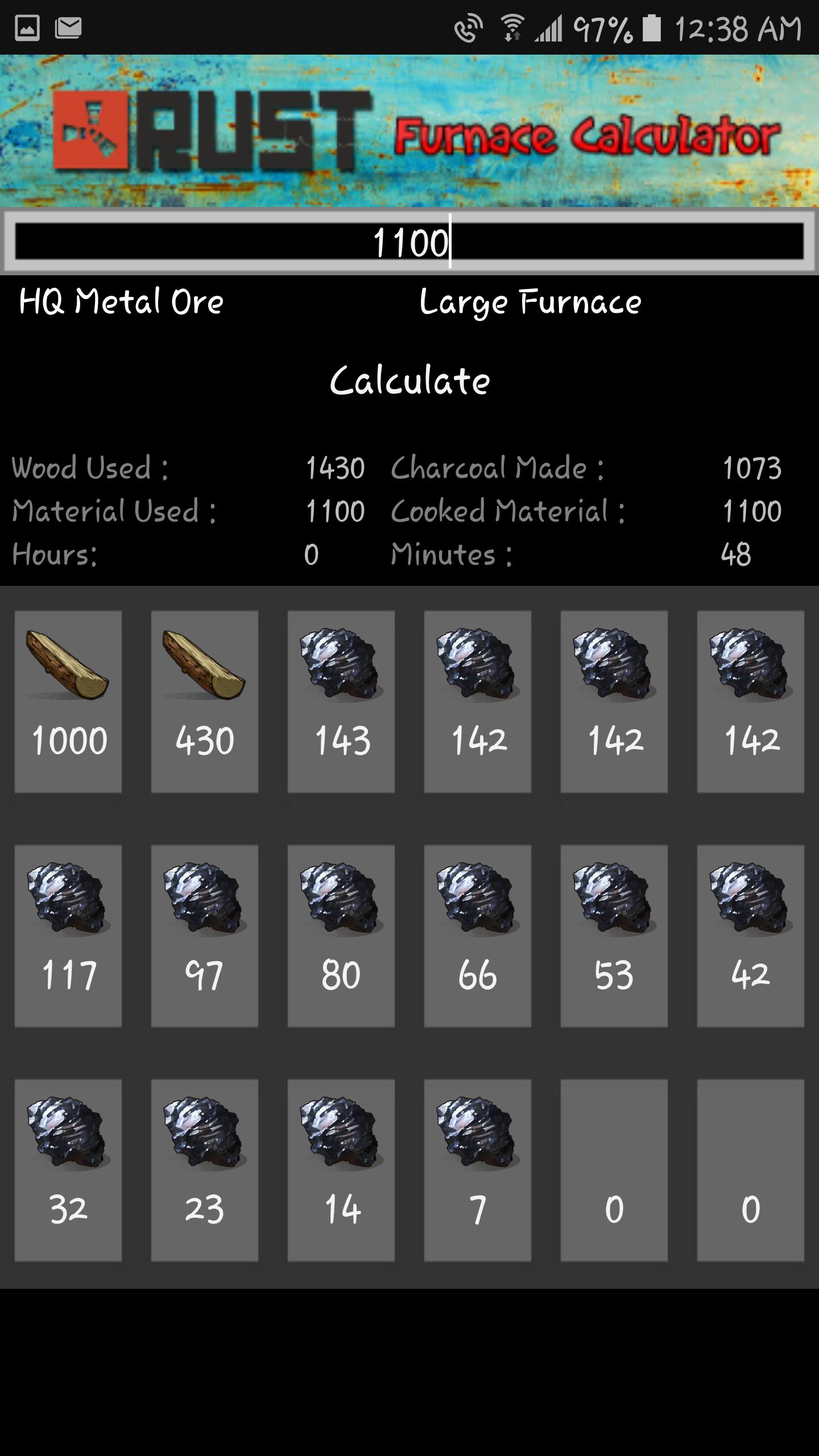 Rust furnace calculator фото 2