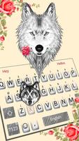 Rose Tattoo Wolf Keyboard Affiche