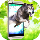 Wild Grey Wolf attack in phone scary joke 3D আইকন