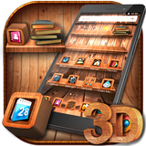 3D Wooden Bookshelf Launcher icône