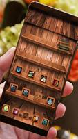 3D Wooden Bookshelf Launcher Affiche