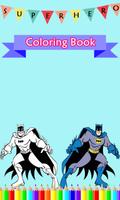 Super Heroes Coloring Pages For Kids Poster