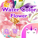 Couleur de l'eau Fleur Emoji Keyboard Theme APK