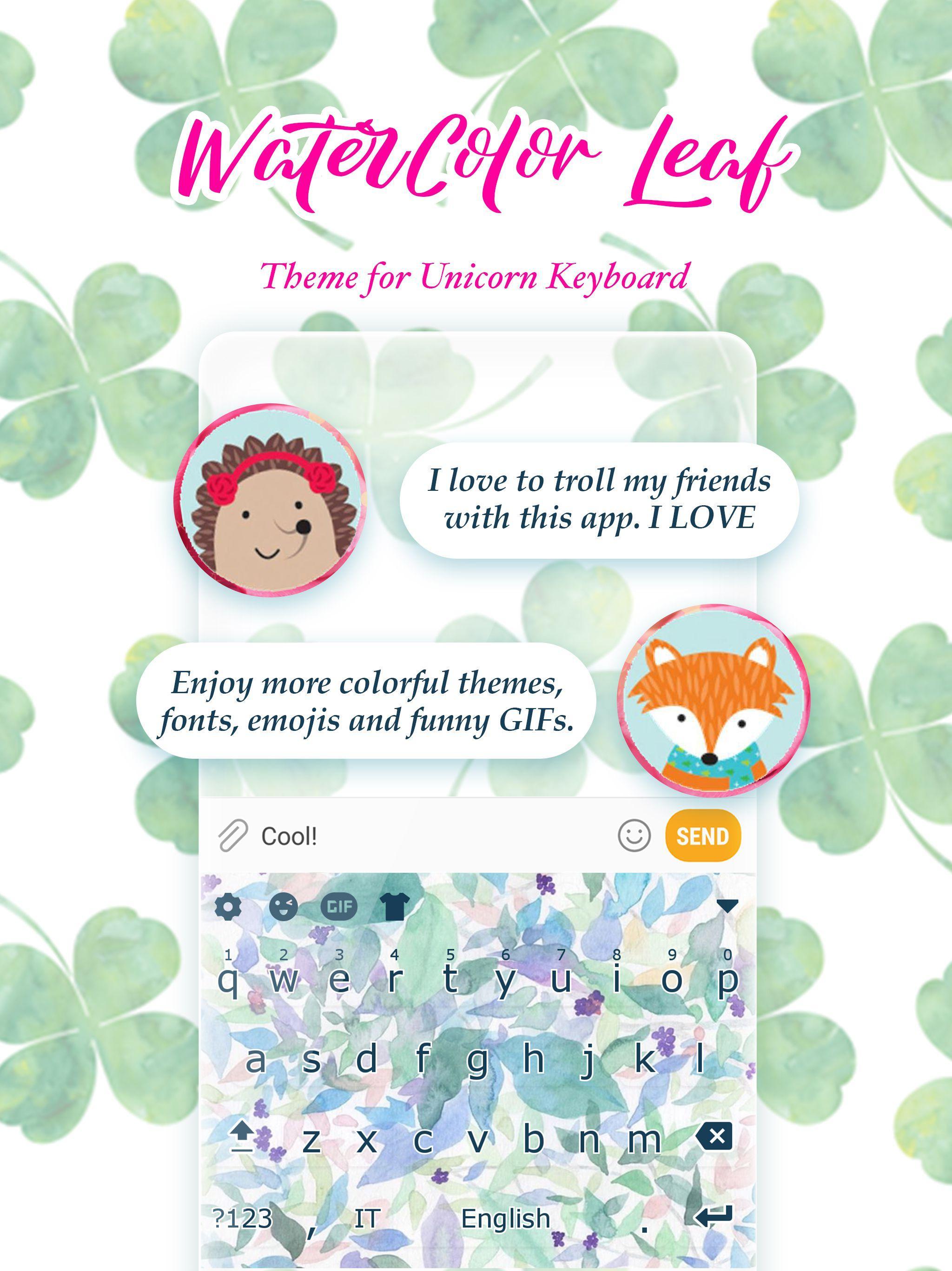Water Color Leaf Emoji Keyboard Theme For Android Apk Download