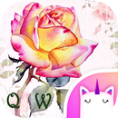 Kızlar için Su Renk Gül Klavye Tema APK