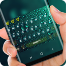 Green Water Droplet Glass Keyboard Skin Raindrop APK