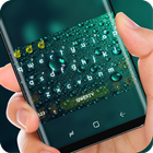 Green Water Droplet Glass Keyboard Skin Raindrop icône