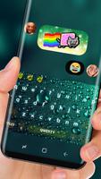 Green Water Droplet Glass Keyboard Skin Raindrop 截圖 2