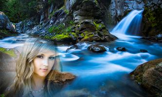 Photo Frame on Waterfall পোস্টার