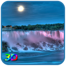 3D Night Waterfall LWP आइकन