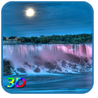 3D Night Waterfall LWP ícone